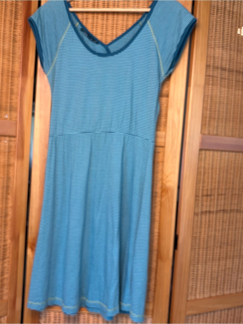Prana Teal and Light Blue Striped Faith Dress sz S